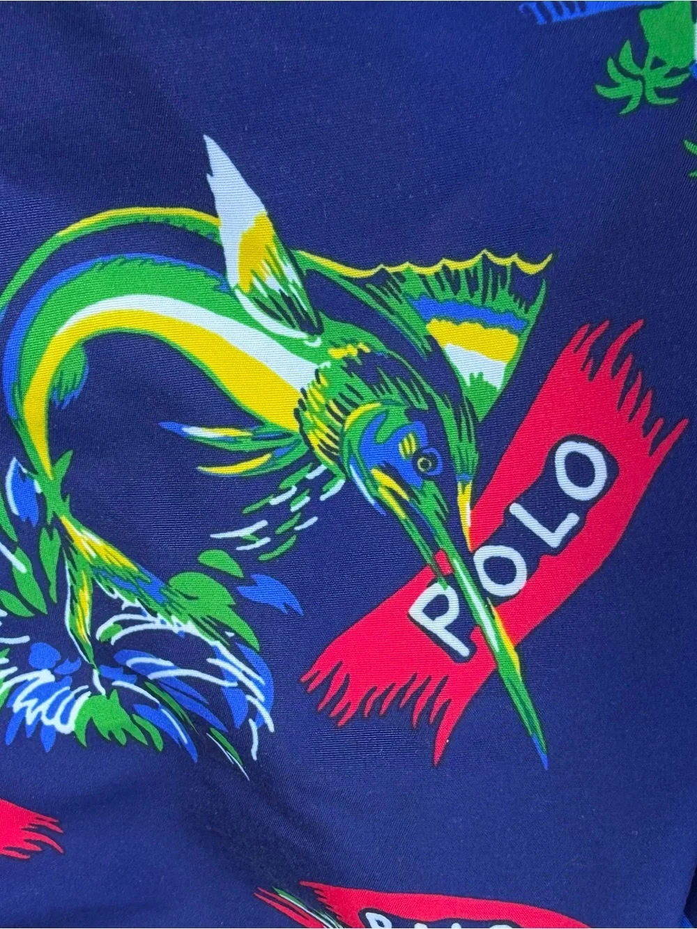 Polo Ralph Lauren Big Boys Size 8 Traveler Swim Trunks Jamaica Tropical AOP EUC